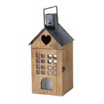 Laterne Haus Brixen d-grau/natur H40cm